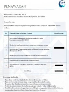 Contoh Surat Penawaran ISO
