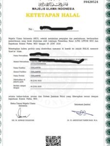 Contoh Ketetapan Halal MUI mifakonsultan.com